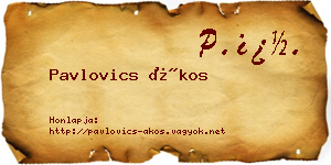 Pavlovics Ákos névjegykártya